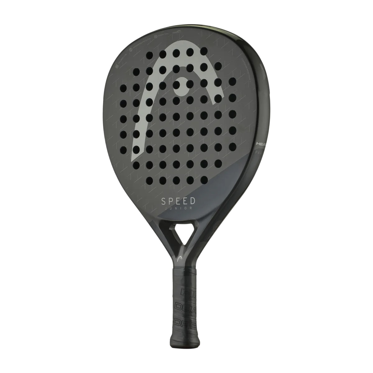 HEAD Speed Junior 2025 - Racchetta da padel per bambini, Nero/Grigio, 310 g, forma lacrima