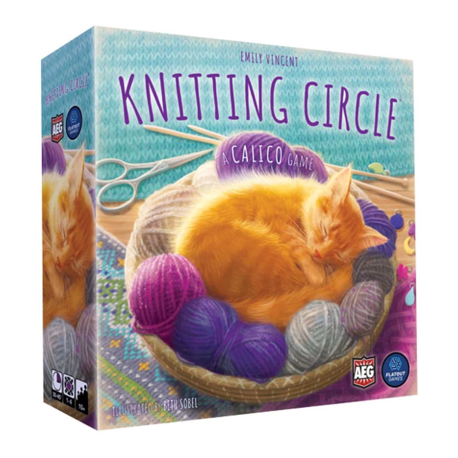 AEG Knitting Circle - Gioco da Tavolo Puzzle Spaziale per 1 a 4 Giocatori con Gomitoli e Gatti