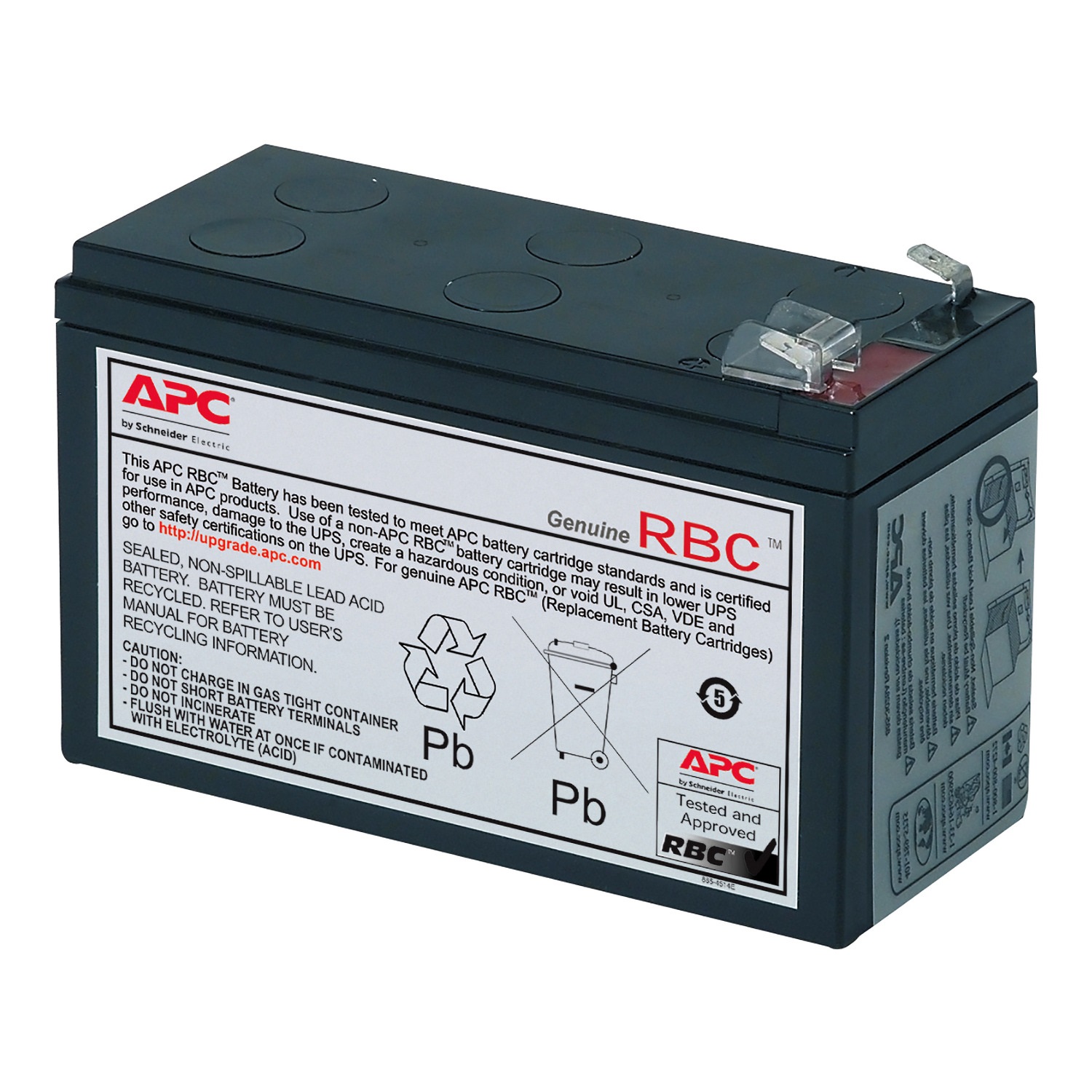 APC RBC2 Batteria UPS Acido Piombo (VRLA) - 1 pz, Nero, 2,5 kg, Compatibile con BE550G-IT, BK350EI, BK500EI, BH500INET, SC420I