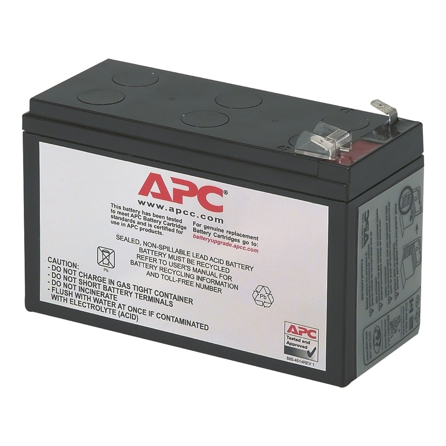 APC RBC2 Batteria UPS Acido Piombo (VRLA) - 1 pz, Nero, 2,5 kg, Compatibile con BE550G-IT, BK350EI, BK500EI, BH500INET, SC420I