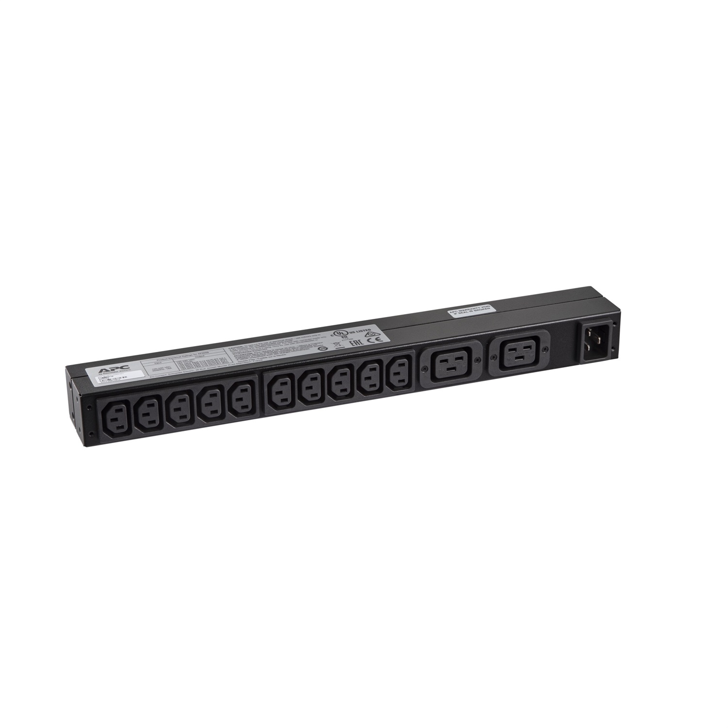 APC RACK PDU BASIC 1U 16A 230V - Unità di distribuzione dell'energia (PDU) con 12 prese AC, Capacità 0U/1U, Monofase, Nero