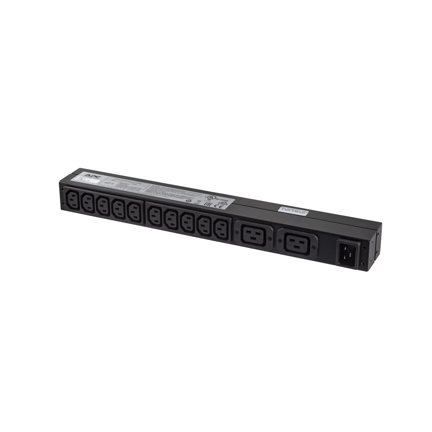 APC RACK PDU BASIC 1U 16A 230V - Unità di distribuzione dell'energia (PDU) con 12 prese AC, Capacità 0U/1U, Monofase, Nero