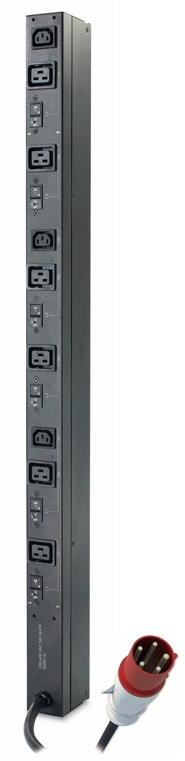 APC Rack PDU Basic Zero U AP7555A - Unità di distribuzione dell'energia con 9 prese AC, montaggio verticale, capacità 0U, accoppiatori C13 e C19