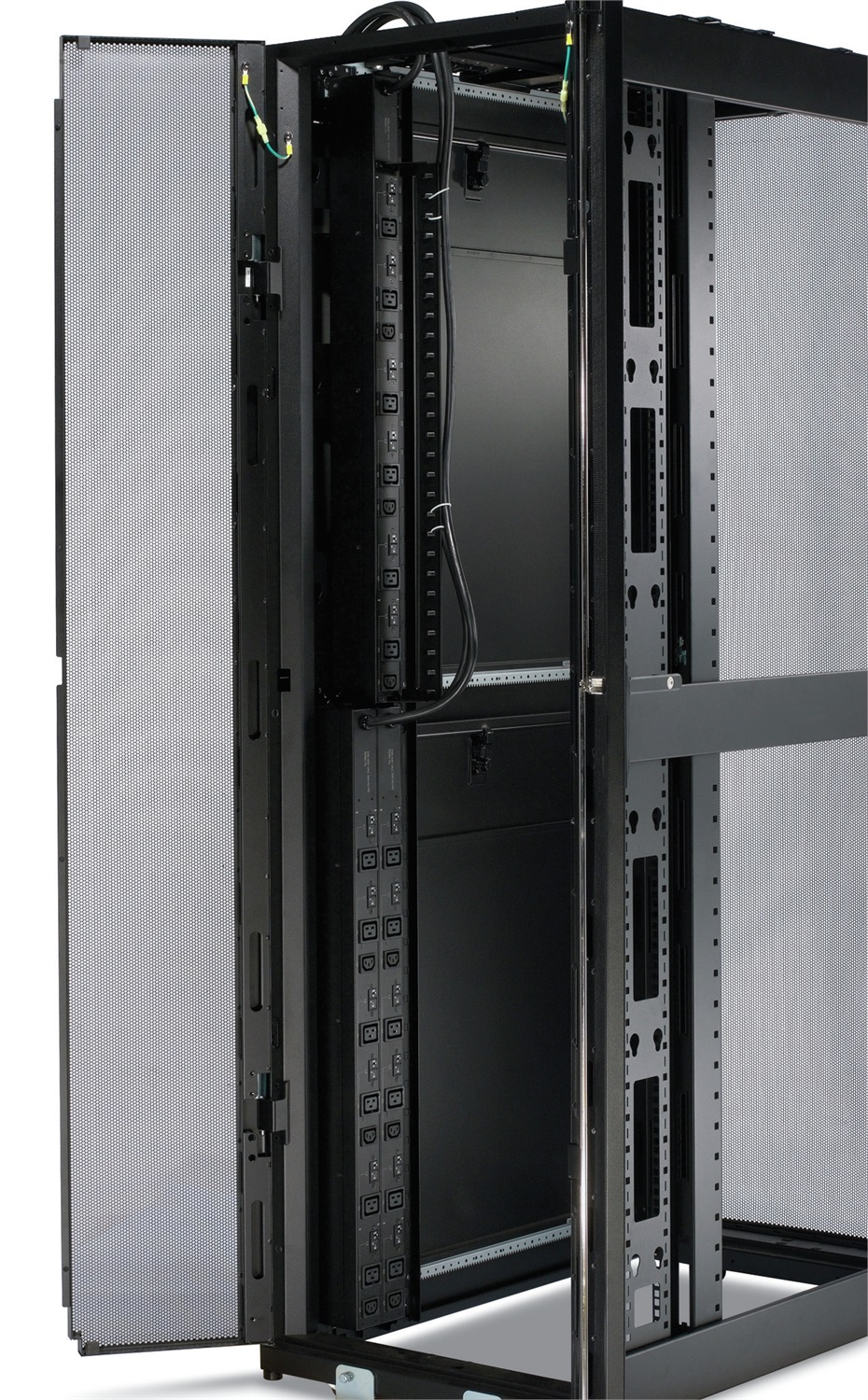 APC Rack PDU Basic Zero U AP7555A - Unità di distribuzione dell'energia con 9 prese AC, montaggio verticale, capacità 0U, accoppiatori C13 e C19