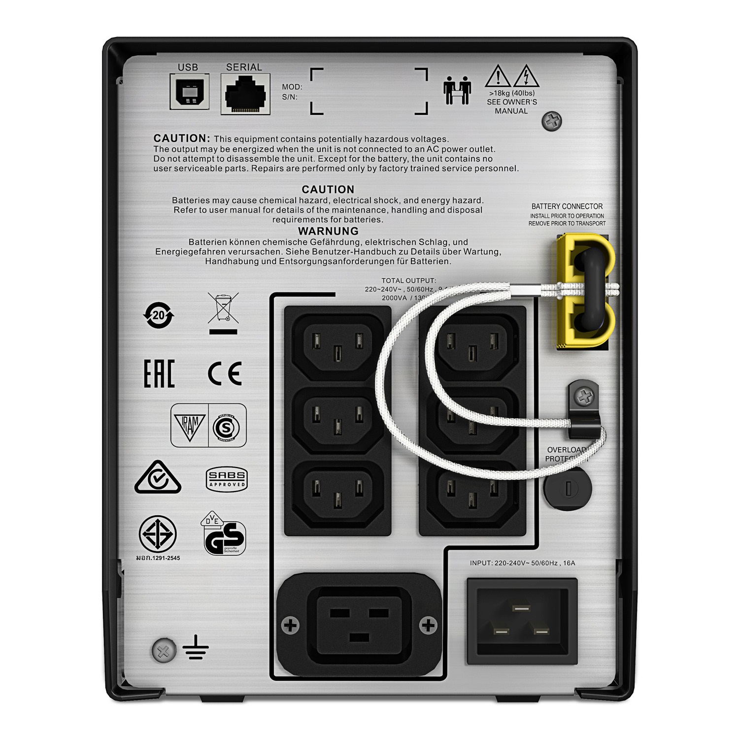 APC SMC2000I Gruppo di Continuità (UPS) A Linea Interattiva 2 kVA 1300 W con 7 Prese AC