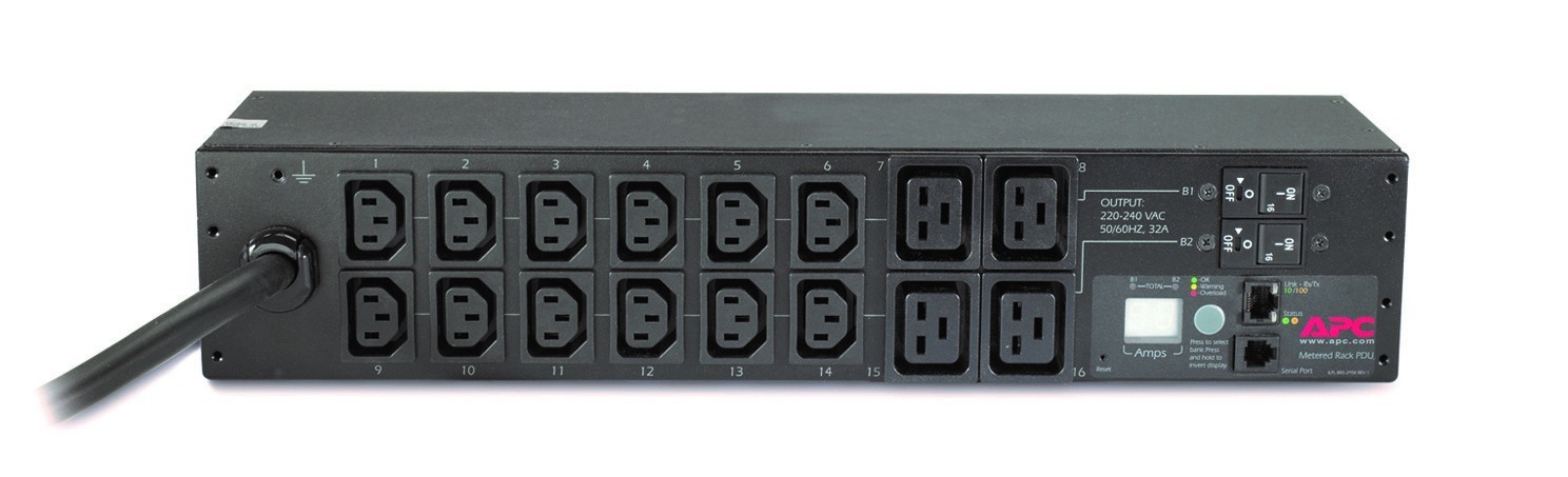 APC AP7822B Unità di Distribuzione dell'Energia (PDU) Monitorata 16 Prese AC 2U Nero, Monofase, Lunghezza Cavo 3,66 m