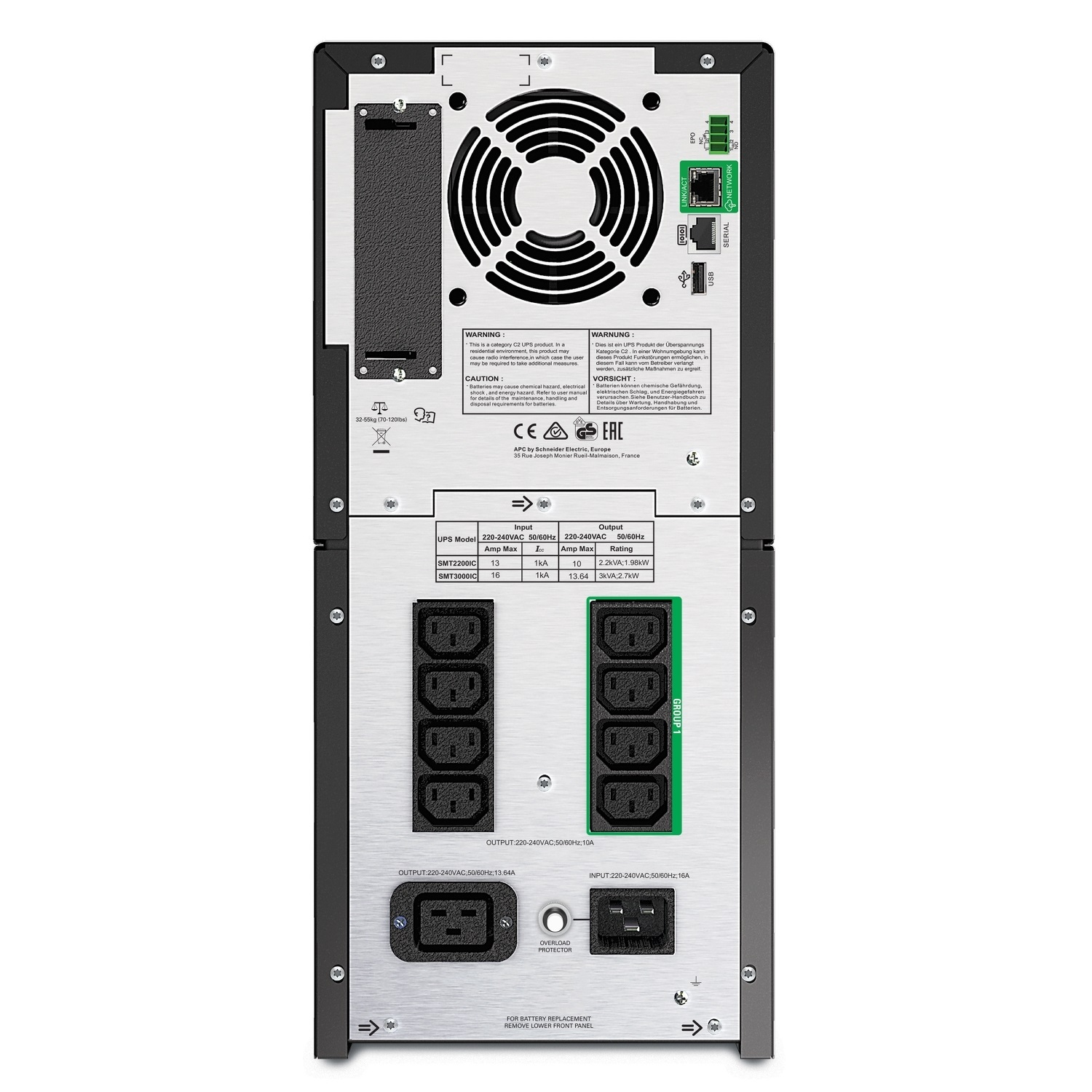 APC Smart-UPS SMT3000IC - Gruppo di Continuità (UPS) A Linea Interattiva 3 kVA 2700 W con 9 Prese AC