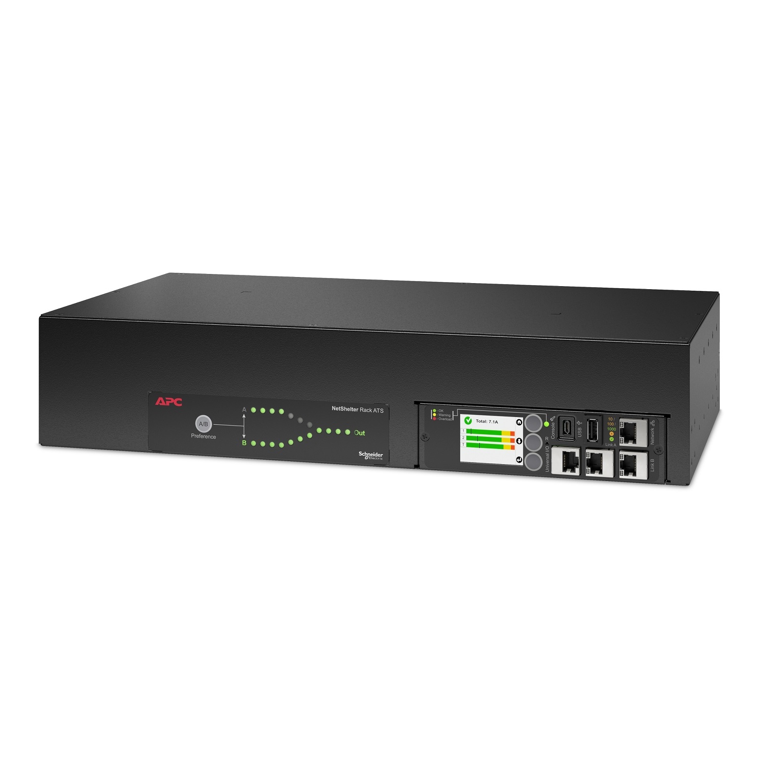 APC AP4424A Interruttore di Trasferimento Automatico (ATS) Montabile su Rack 2U, 18 Prese AC, Nero