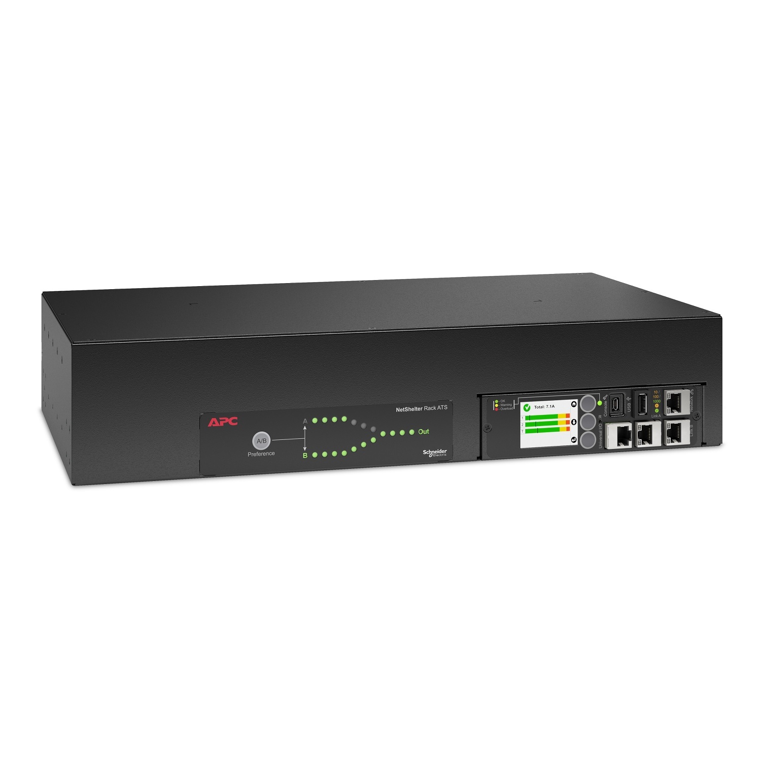 APC AP4424A Interruttore di Trasferimento Automatico (ATS) Montabile su Rack 2U, 18 Prese AC, Nero