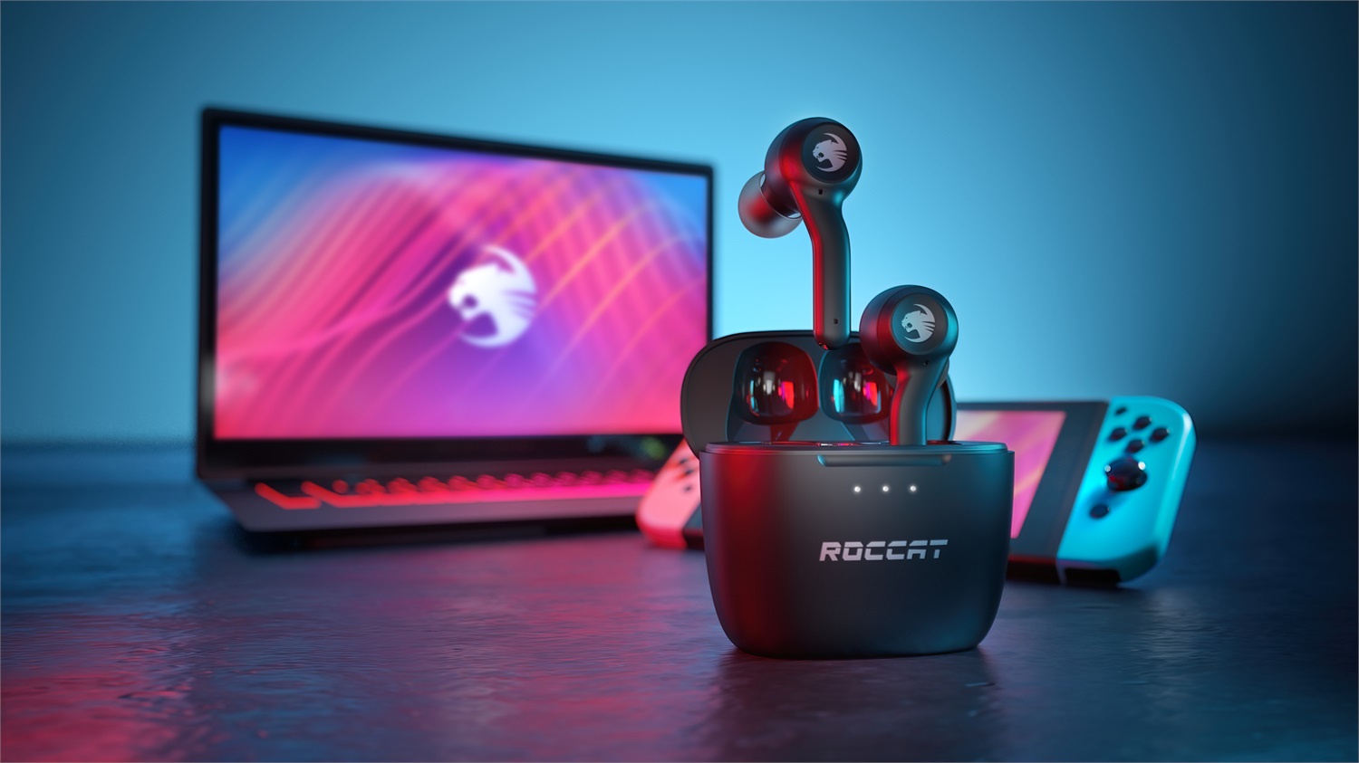 ROCCAT Syn Buds Air - Cuffie Intrauricolari Wireless Bluetooth 5.1 con Lunga Durata Batteria e Modalità Bassa Latenza