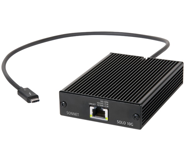 Sonnet SOLO10G-TB3 Adattatore Thunderbolt 3 a Ethernet 10 GBase-T - 10000 Mbit/s, Cablato, Nero