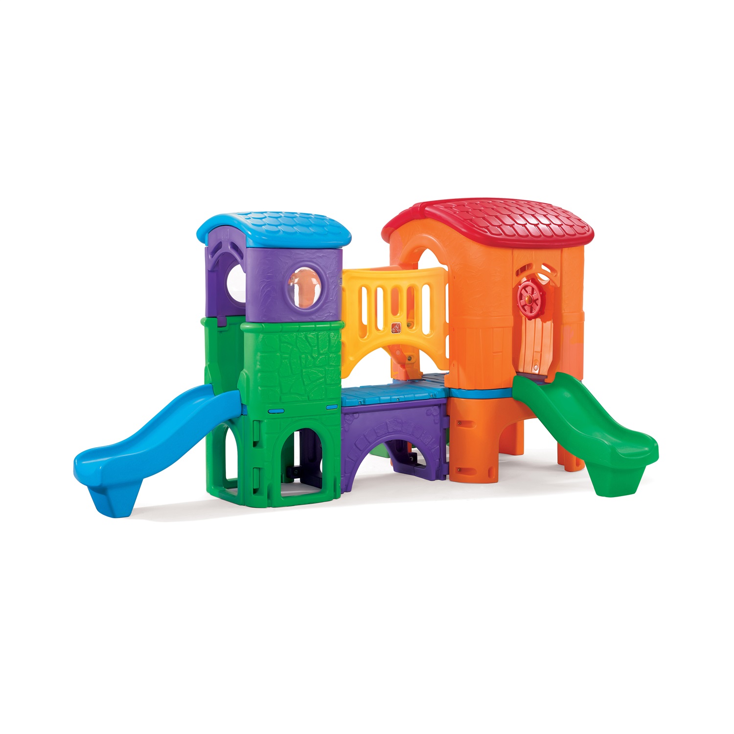 Step2 Clubhouse Climber - Parco giochi XXL con 2 scivoli e torre di gioco in plastica per bambini