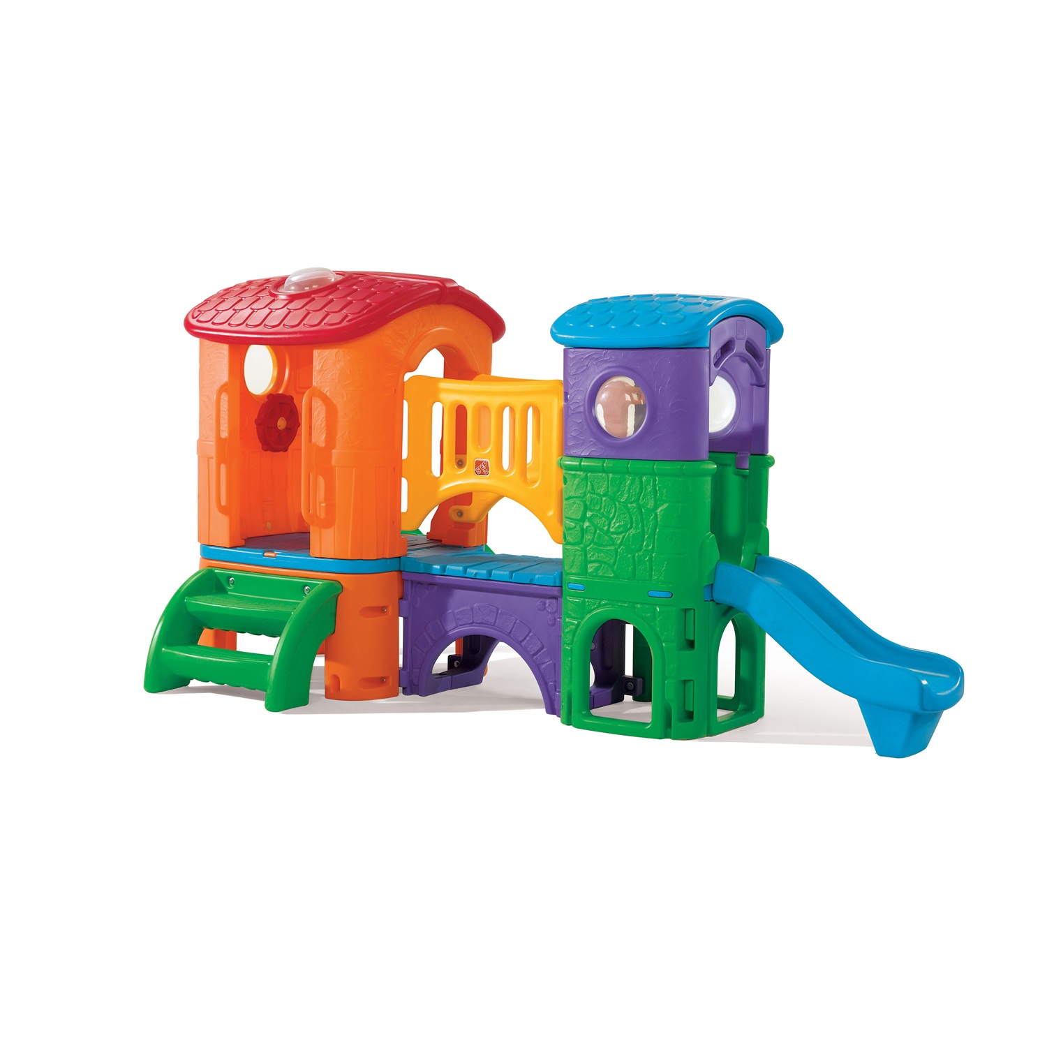 Step2 Clubhouse Climber - Parco giochi XXL con 2 scivoli e torre di gioco in plastica per bambini