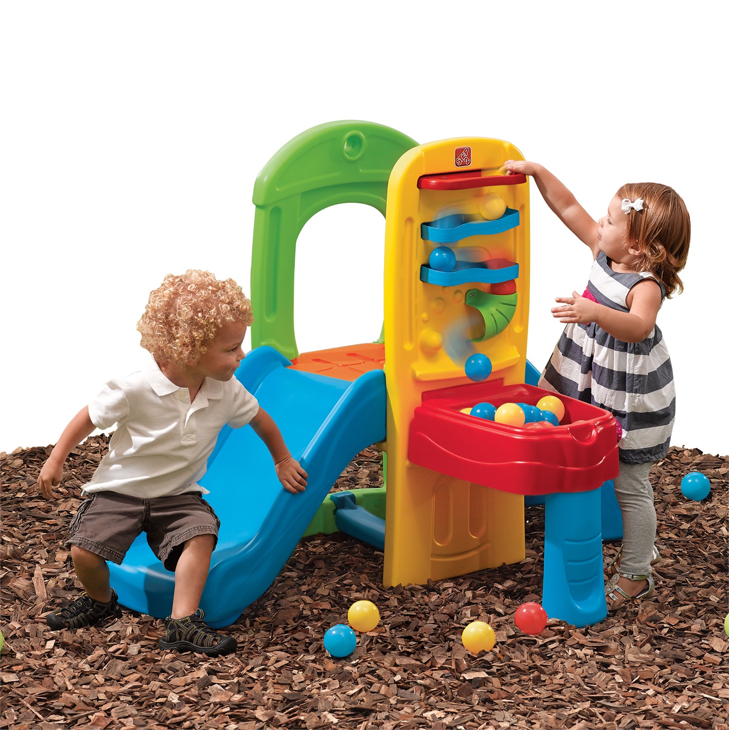 Step2 Play Ball - Parco Giochi con Scivolo e 10 Palline per Bambini