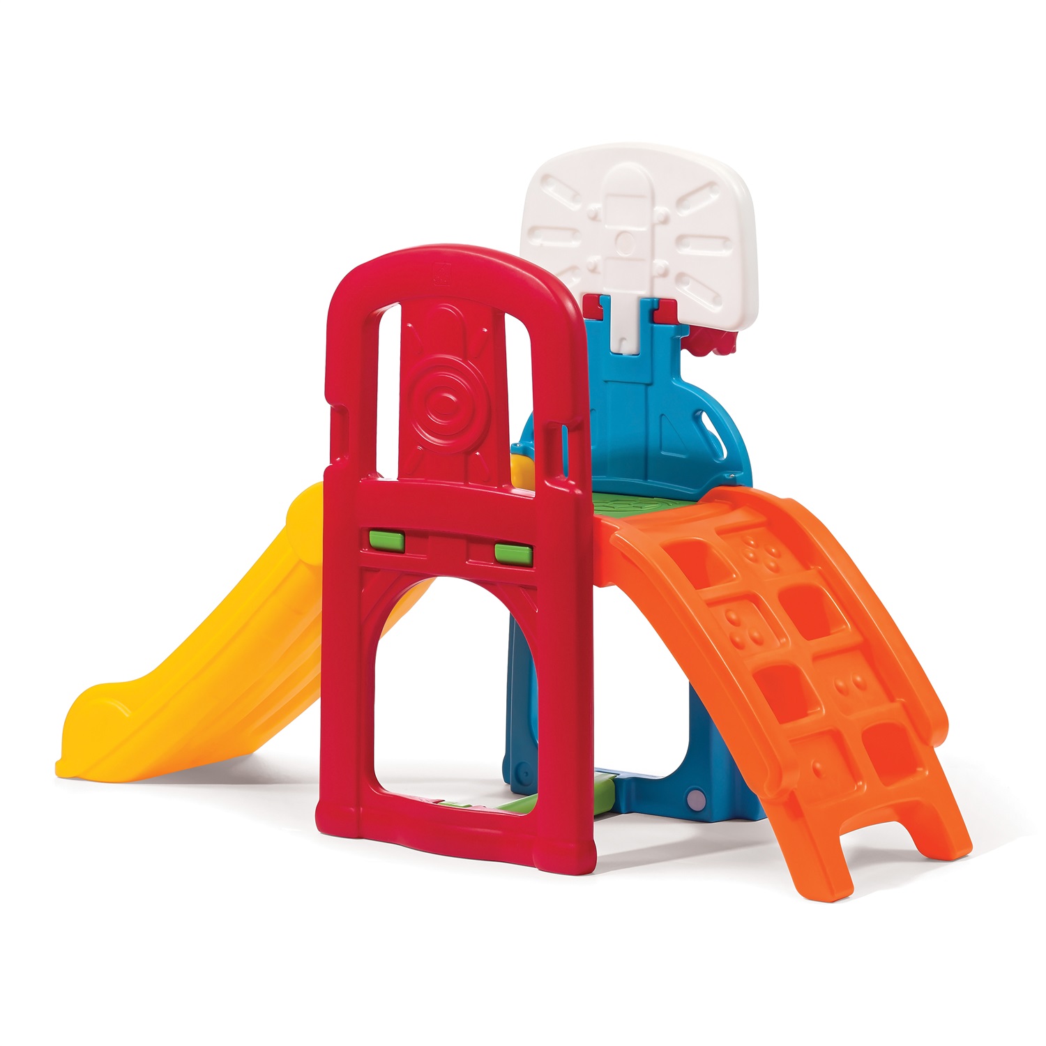 Step2 Scivolo Arrampicatoio Multisport - Gioco Multifunzionale per Bambini con Scivolo, Arrampicata e Canestro