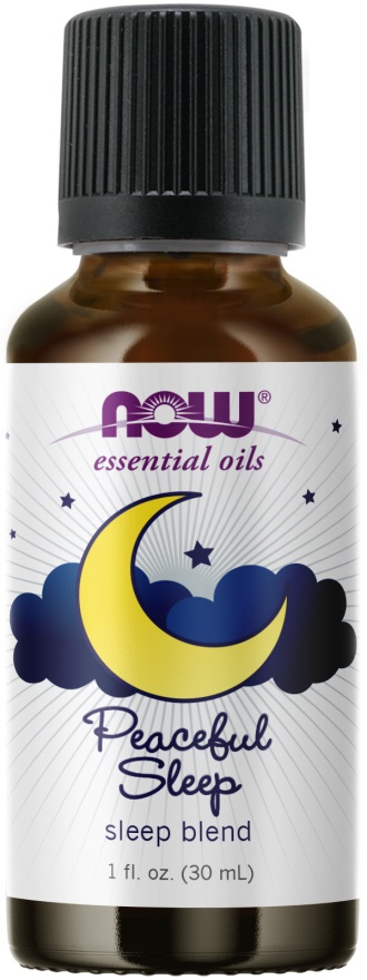 NOW Foods Peaceful Sleep Oil Blend - Olio Essenziale 30 ml con Camomilla, Agrumi e Ylang-ylang per un sonno riposante