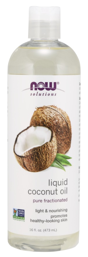 Now Foods Olio di Cocco Liquido 473 ml - Idratante Vegetariano e Non OGM per Pelle e Capelli