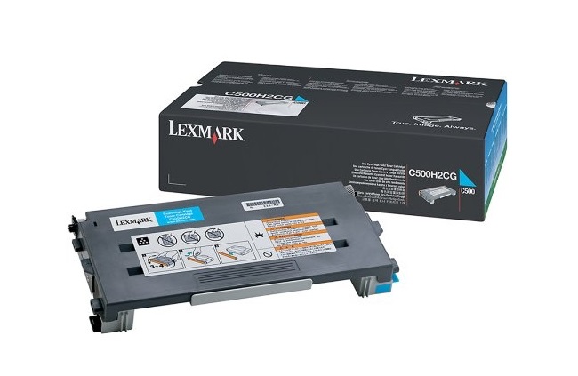 Lexmark C500H2CG Toner Originale Ciano - 3000 Pagine, Compatibile con C 500, C 500 N, Optra C 500, X 500 N, 502 N