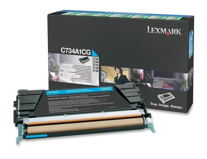 Lexmark C734A1CG Cartuccia Toner Originale Ciano - 6000 Pagine, 1 Pz, Compatibile con C734/C736/X734/X736/X738