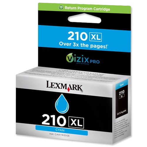 Lexmark Cartuccia d'Inchiostro Originale 14L0175E 210XL Ciano - Compatibile con OFFICE EDGE PRO4000 e PRO5500