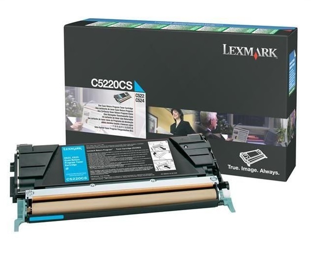 Lexmark C5220CS Toner Originale Ciano - 3000 Pagine, Compatibile con Lexmark C522N, C524, C530, C532, C534