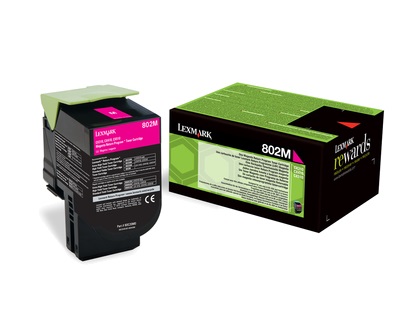 Lexmark 802M Toner Magenta Originale 80C20M0 - Return Program, Fino a 1000 Pagine, Compatibile con Lexmark CX310dn, CX310n, CX410de, CX410dte, CX410e, CX510de, CX510dhe, CX510dthe