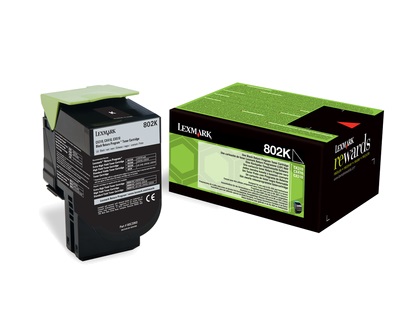 Lexmark 802K Toner Originale Nero 80C20K0 - 1000 Pagine, Compatibile con CX310DN, CX310N, CX410DE, CX410DTE, CX410E, CX510DE, CX510DHE, CX510DTHE