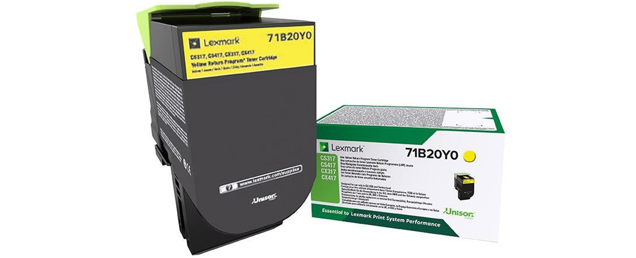 Lexmark 71B20Y0 Toner Giallo Originale - 2300 Pagine per CS/CX317/417/517