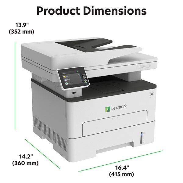 Lexmark MB2236I Multifunzione Laser Monocromatica A4 con ADF, Touchscreen, Wi-Fi, Ethernet, 34 ppm
