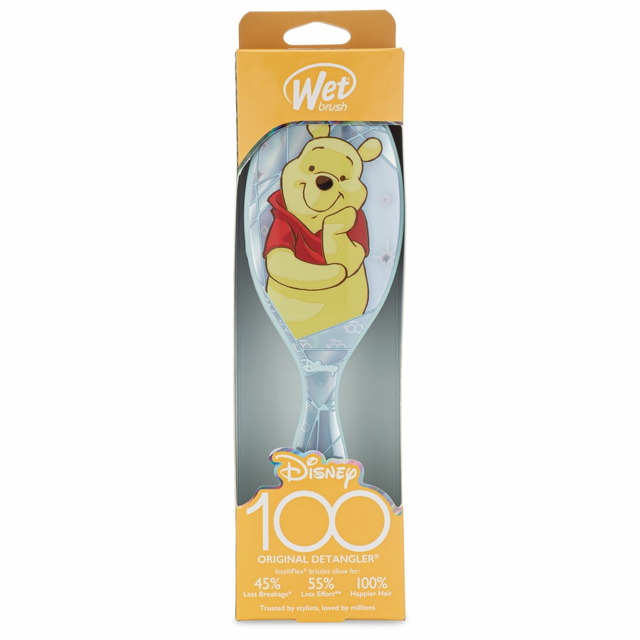 Wet Brush Disney 100 Original Detangler Winnie - Spazzola districante con setole Intelliflex ultra morbide per tutti i tipi di capelli, 1 pz