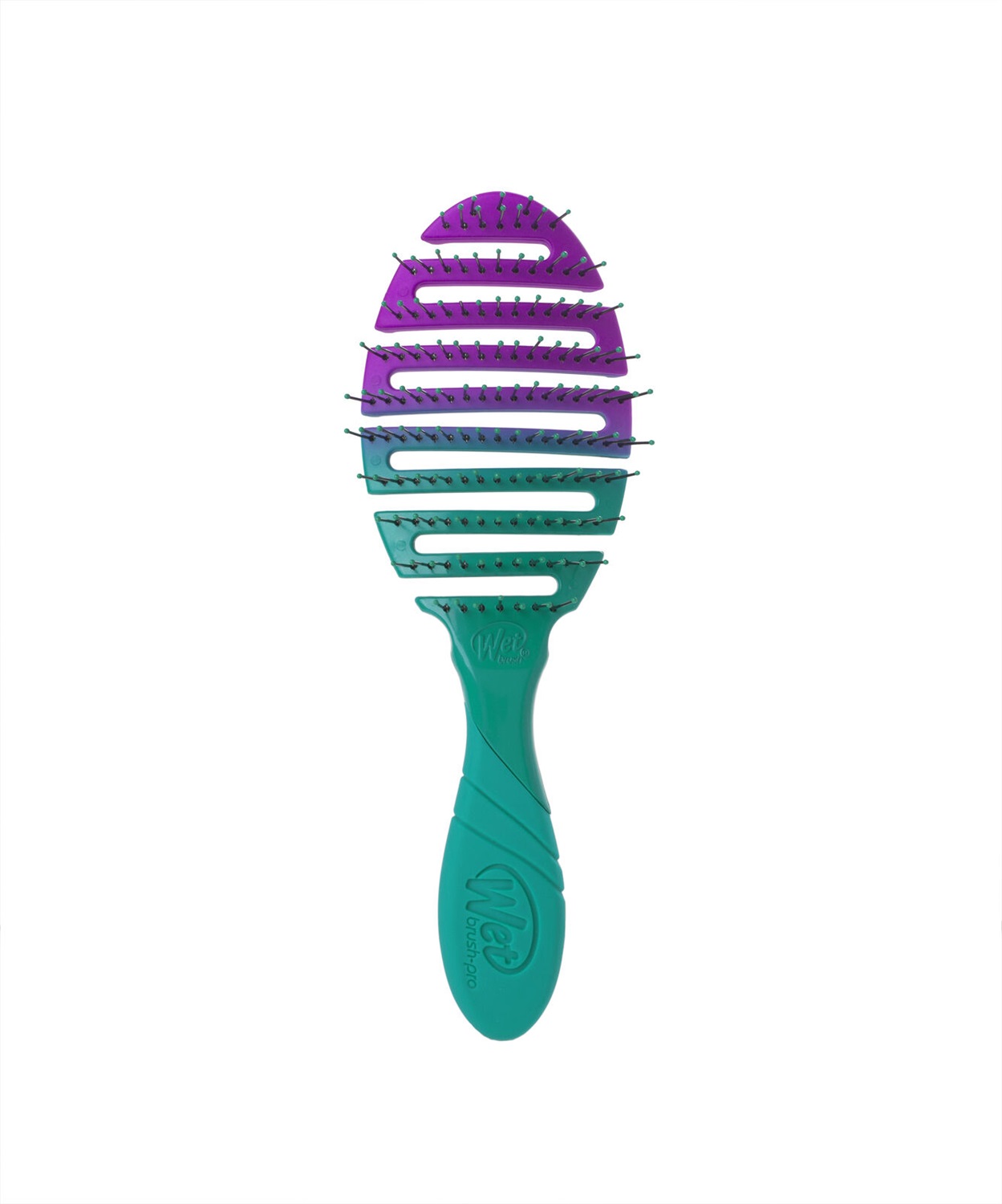Wet Brush Flex Dry Spazzola Piatta Flessibile Ombre Teal - 80 g, per Sciogliere Nodi e Asciugare Rapidamente
