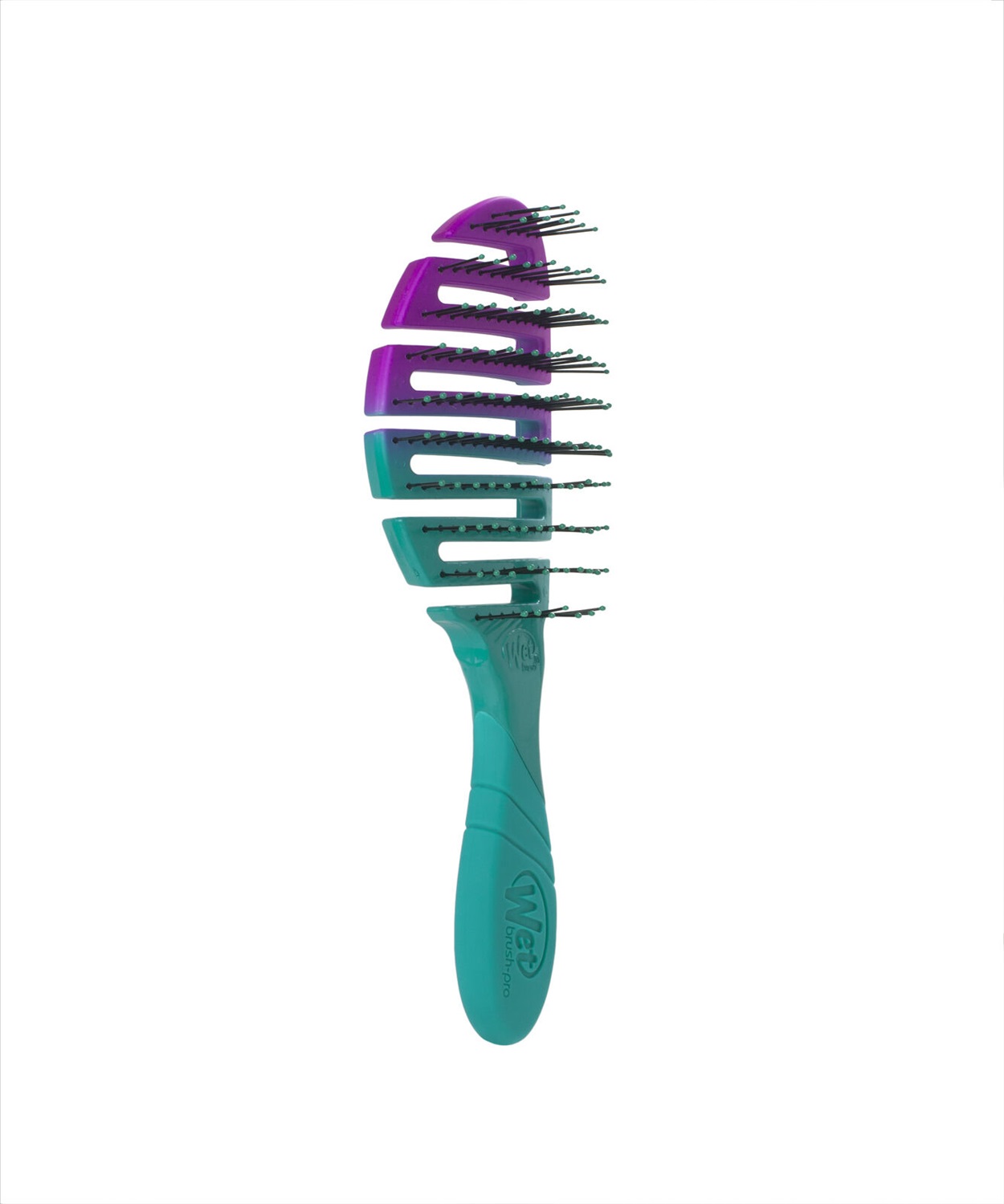 Wet Brush Flex Dry Spazzola Piatta Flessibile Ombre Teal - 80 g, per Sciogliere Nodi e Asciugare Rapidamente