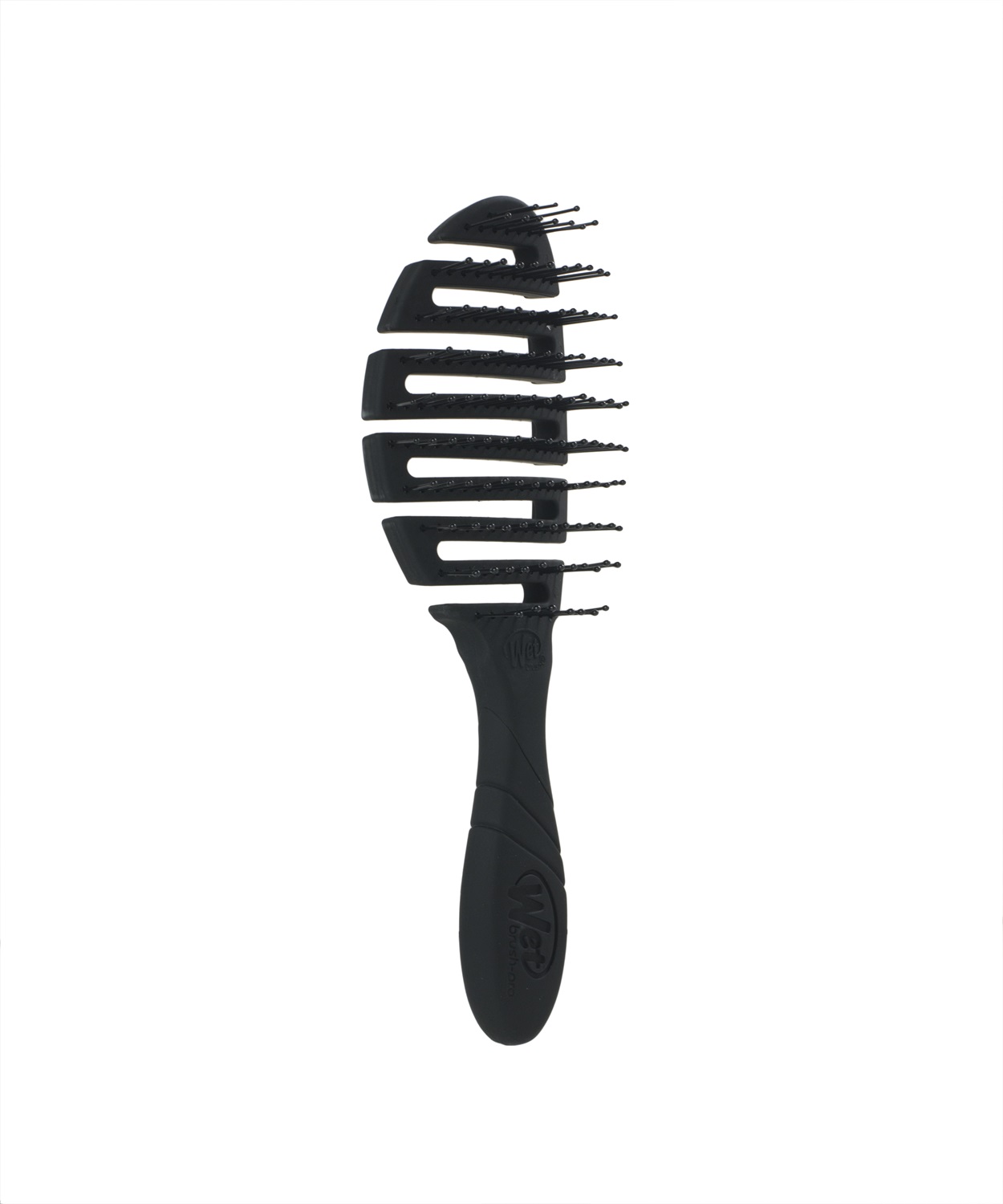 Wet Brush Pro Flex Dry Spazzola Piatta Nera - Design Ventilato e Testina Flessibile per Asciugatura Rapida