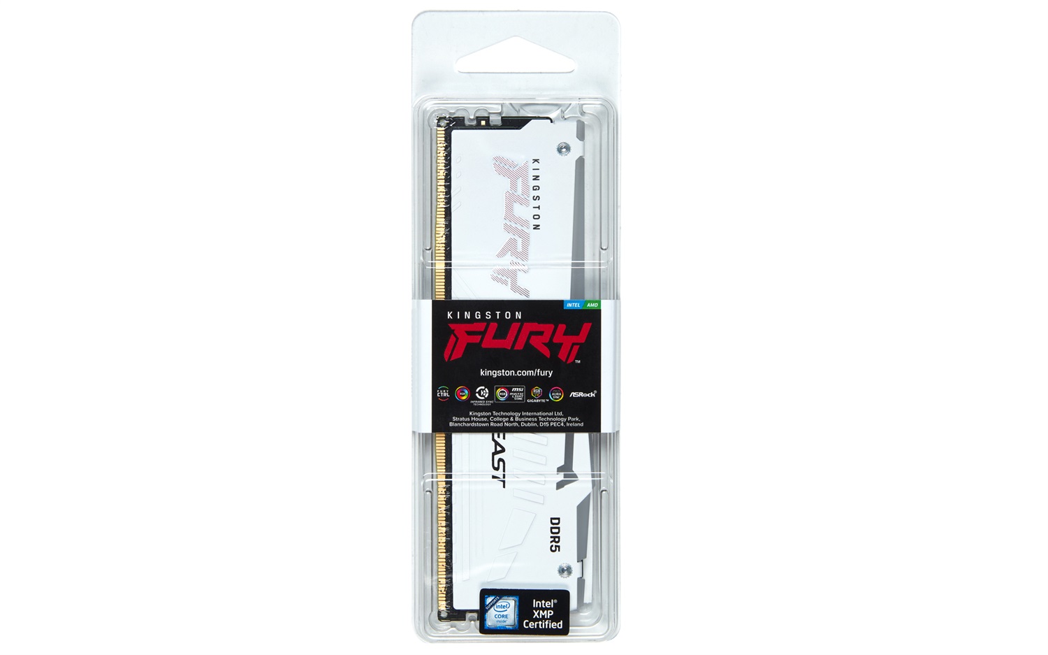 Kingston FURY Beast 32 GB DDR5 5600 MT/s CL36 DIMM Bianco RGB EXPO - Memoria Gaming per Computer Fissi
