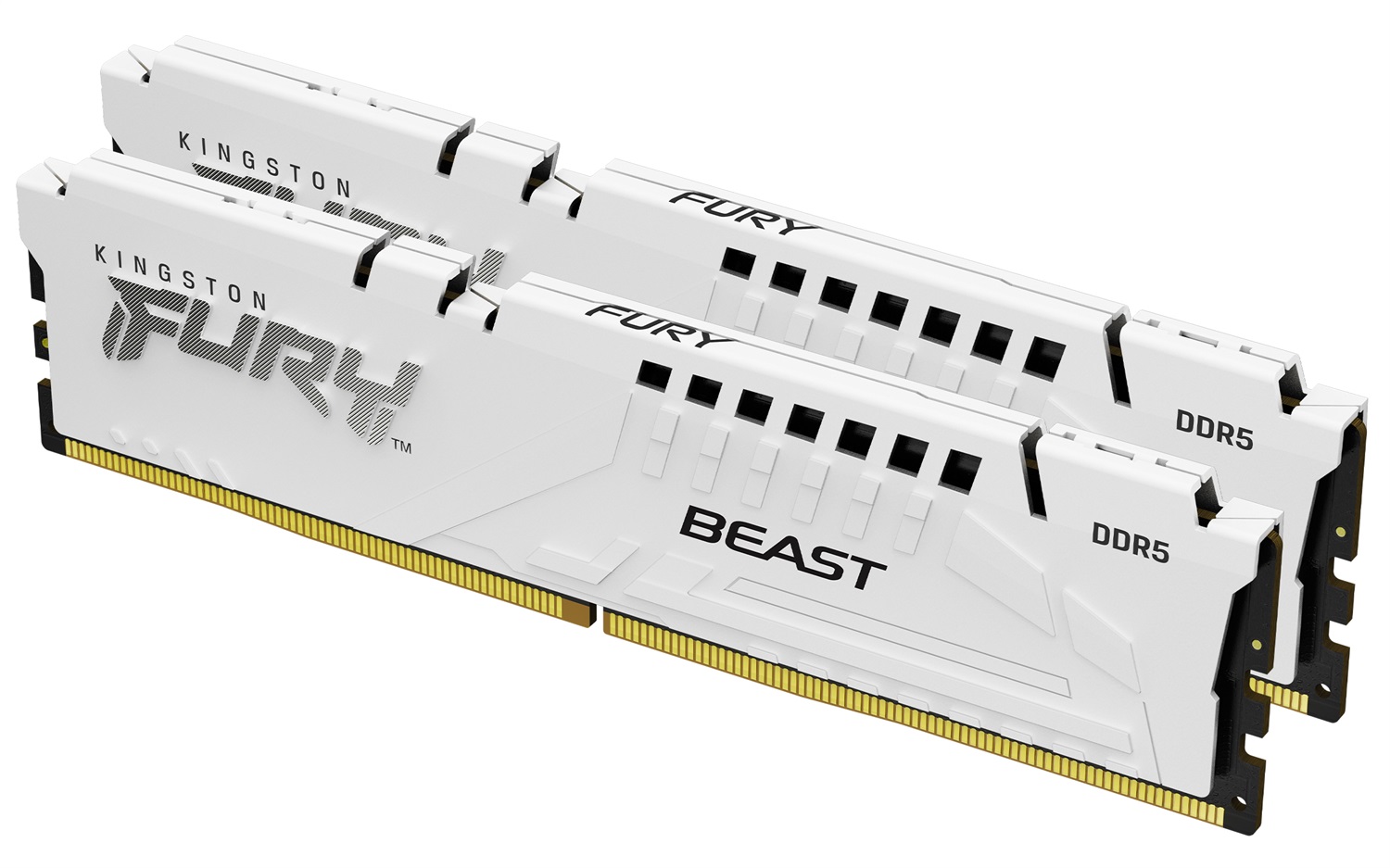 Kingston FURY Beast 32 GB (2x16GB) DDR5 5200 MT/s CL40 DIMM Memoria Gaming Bianco con Intel XMP