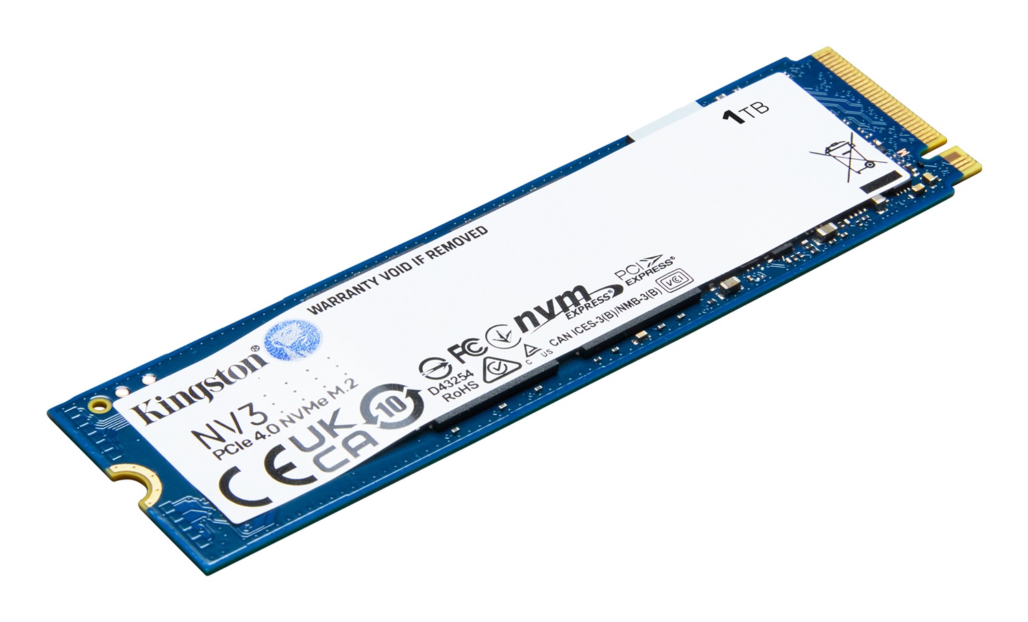 Kingston Technology NV3 1TB M.2 2280 NVMe SSD - PCIe 4.0, 6000 MB/s Lettura, 4000 MB/s Scrittura