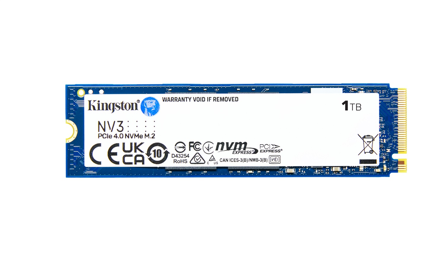 Kingston Technology NV3 1TB M.2 2280 NVMe SSD - PCIe 4.0, 6000 MB/s Lettura, 4000 MB/s Scrittura
