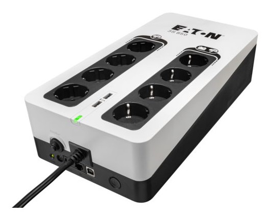 Eaton 3S850D Gruppo di Continuità UPS Standby 0,85 kVA 510 W con 8 Prese AC e Porta USB - Bianco