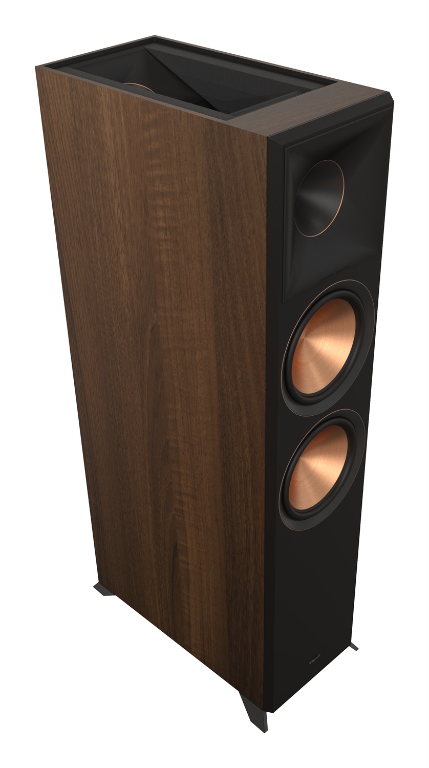 Klipsch RP-8060FA II - Altoparlante da Pavimento con Dolby Atmos Integrato e Tromba Ibrida Tractrix® in Noce