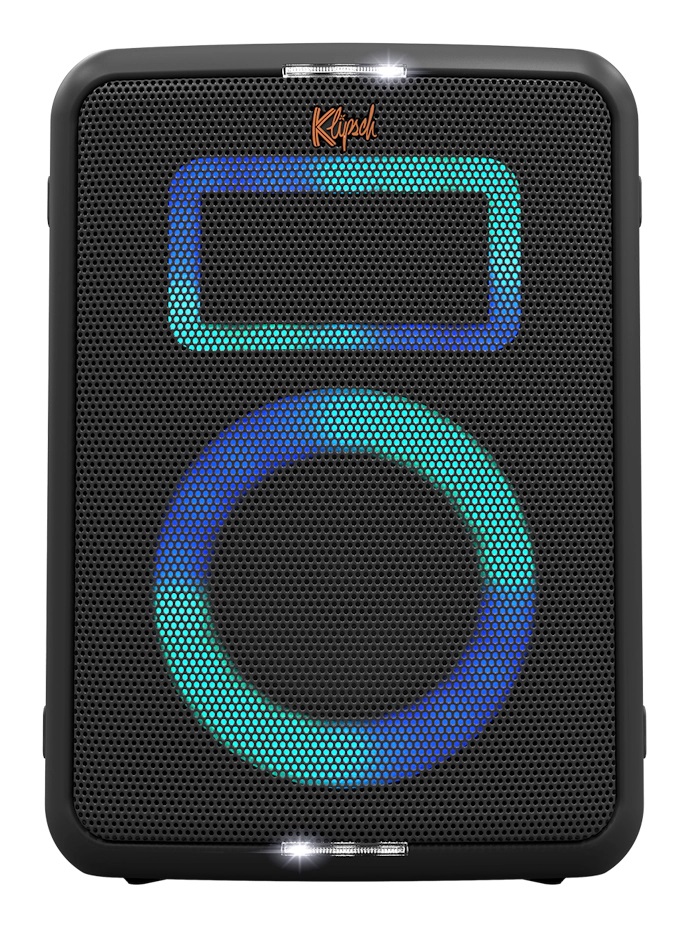 Klipsch Vegas Music City Party Speaker Bluetooth Portatile con Batteria e LED RGB - Altoparlante da Festa Nero