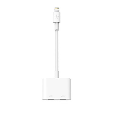 Belkin RockStar F8J198BTWHT - Adattatore Lightning per Audio e Ricarica, Bianco, Compatibile con iPhone 7/7 Plus, 8/8 Plus, X, XR, XS, XS Max, 11/11 Pro/Pro Max