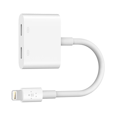 Belkin RockStar F8J198BTWHT - Adattatore Lightning per Audio e Ricarica, Bianco, Compatibile con iPhone 7/7 Plus, 8/8 Plus, X, XR, XS, XS Max, 11/11 Pro/Pro Max