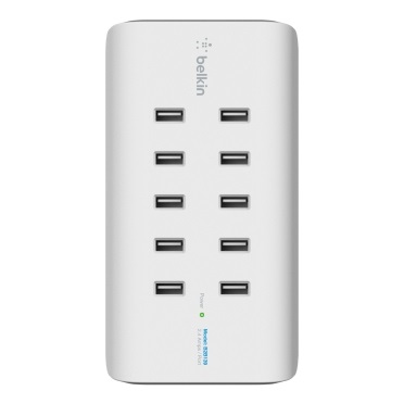 Belkin Rockstar Stazione di Ricarica Universale 10 Porte USB-A 2400mA 120W Ricarica Rapida Bianco