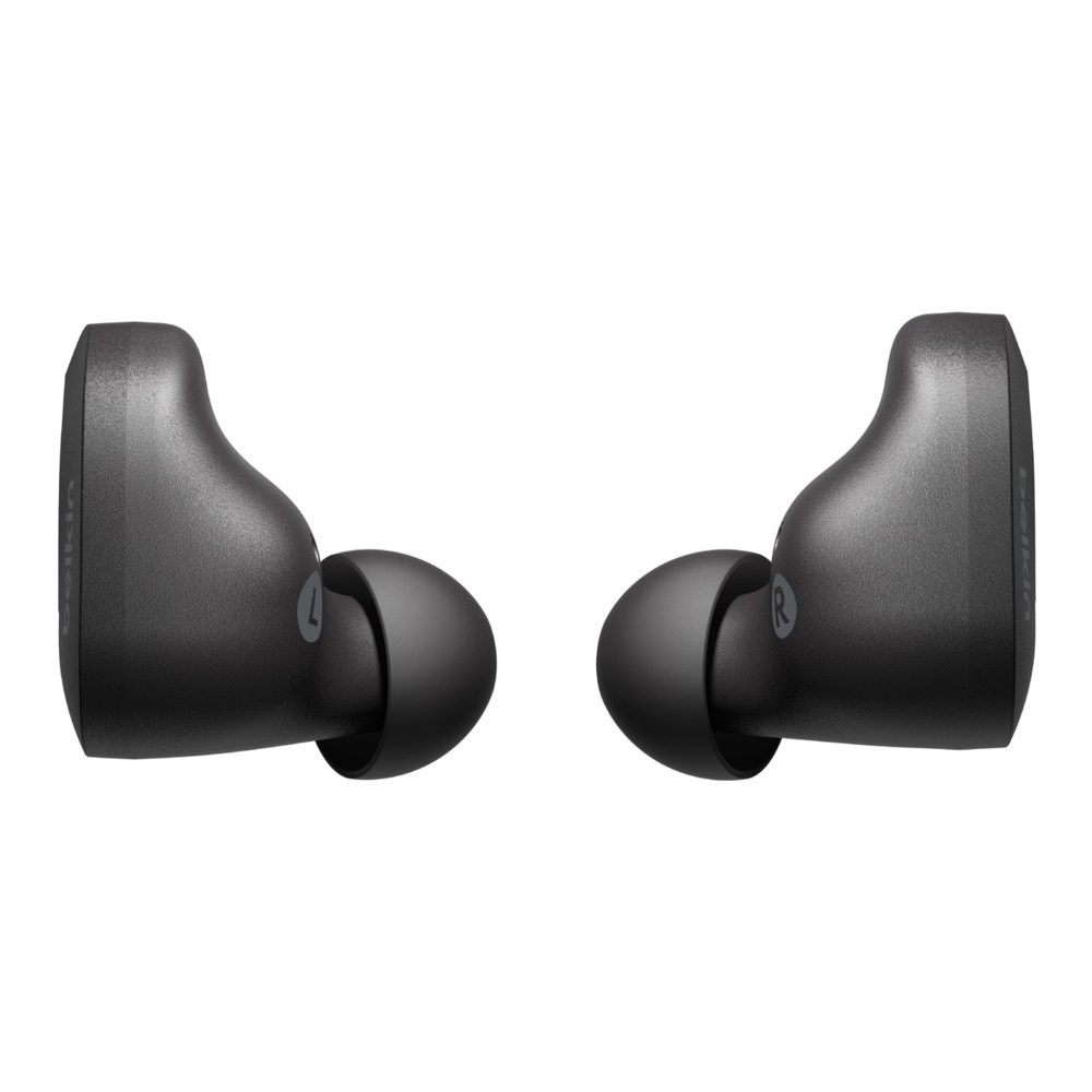 Belkin SoundForm Auricolari Wireless con Custodia di Ricarica - Controlli Touch, Isolamento Rumori, Resistenza IPX5, Riproduzione 24 Ore - Nero