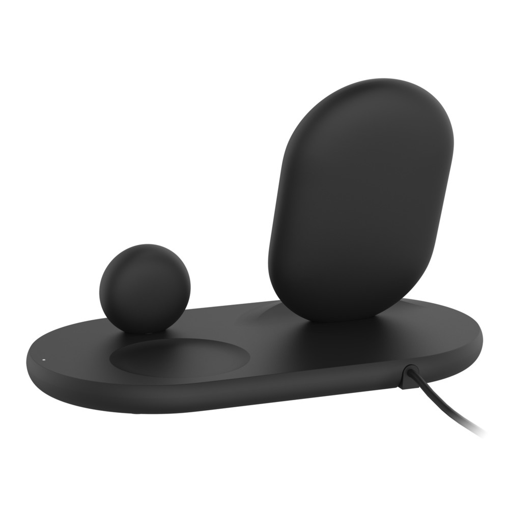 Belkin WIZ001MYBK Caricabatterie 3 in 1 per Smartphone e Orologio Intelligente, Nero, Carica Wireless Interno