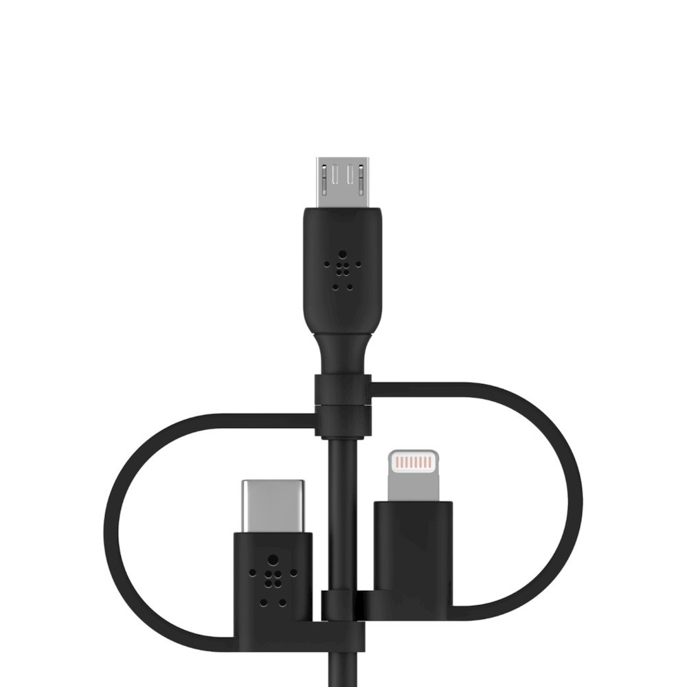 Belkin BOOST CHARGE Cavo di Ricarica 3 in 1 1 m USB A, USB C/Micro-USB B/Lightning - Nero