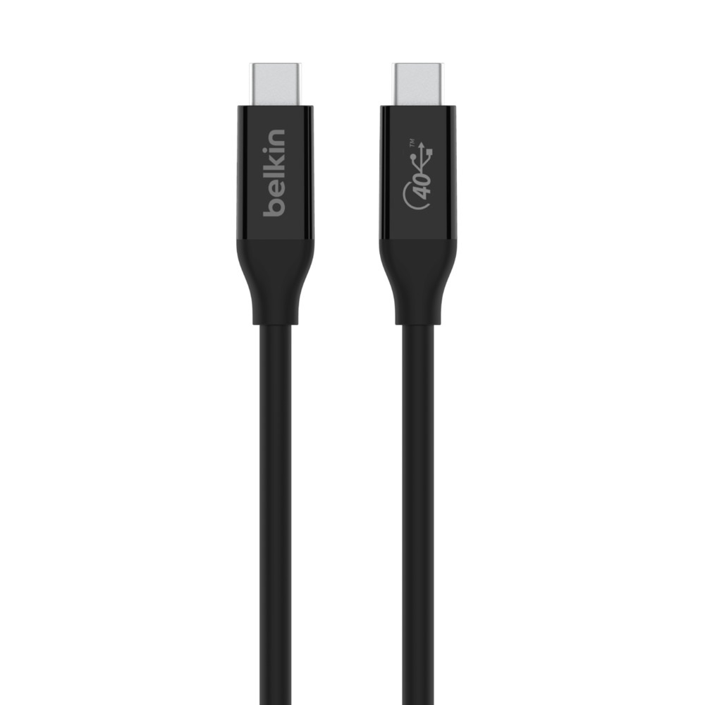Belkin Cavo USB4 da USB-C a USB-C, 0,8 m, 40 Gbps, Power Delivery fino a 100W, Retrocompatibile con Thunderbolt 3, Nero