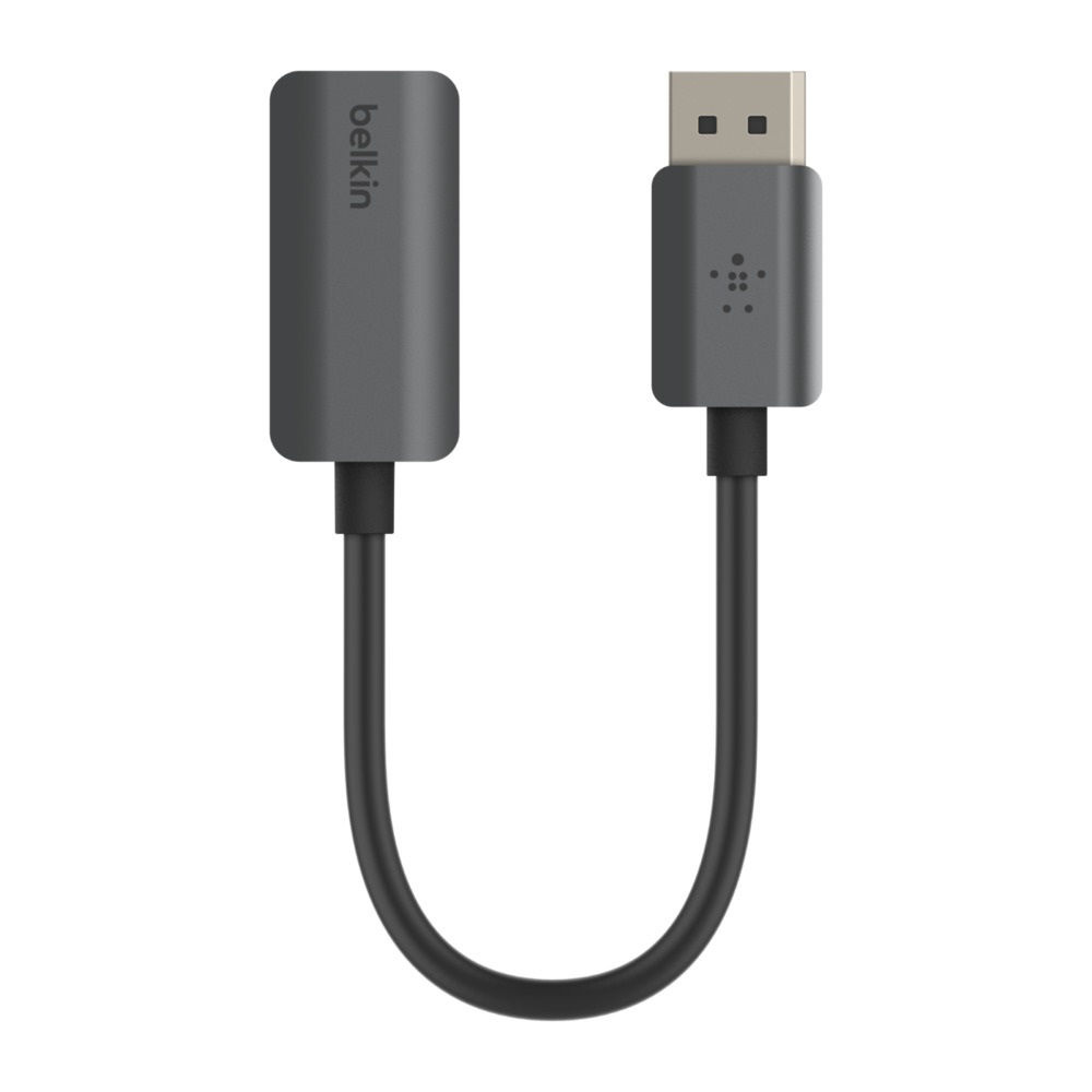 Belkin AVC011btSGY-BL Adattatore da HDMI a DisplayPort 0,22 m, Convertitore DP 1.2 a HDMI 2.0, Supporto 4K 60 Hz con HDR 10, Compatibilità HDCP 2.2, Unidirezionale, Nero
