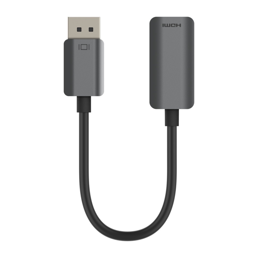 Belkin AVC011btSGY-BL Adattatore da HDMI a DisplayPort 0,22 m, Convertitore DP 1.2 a HDMI 2.0, Supporto 4K 60 Hz con HDR 10, Compatibilità HDCP 2.2, Unidirezionale, Nero