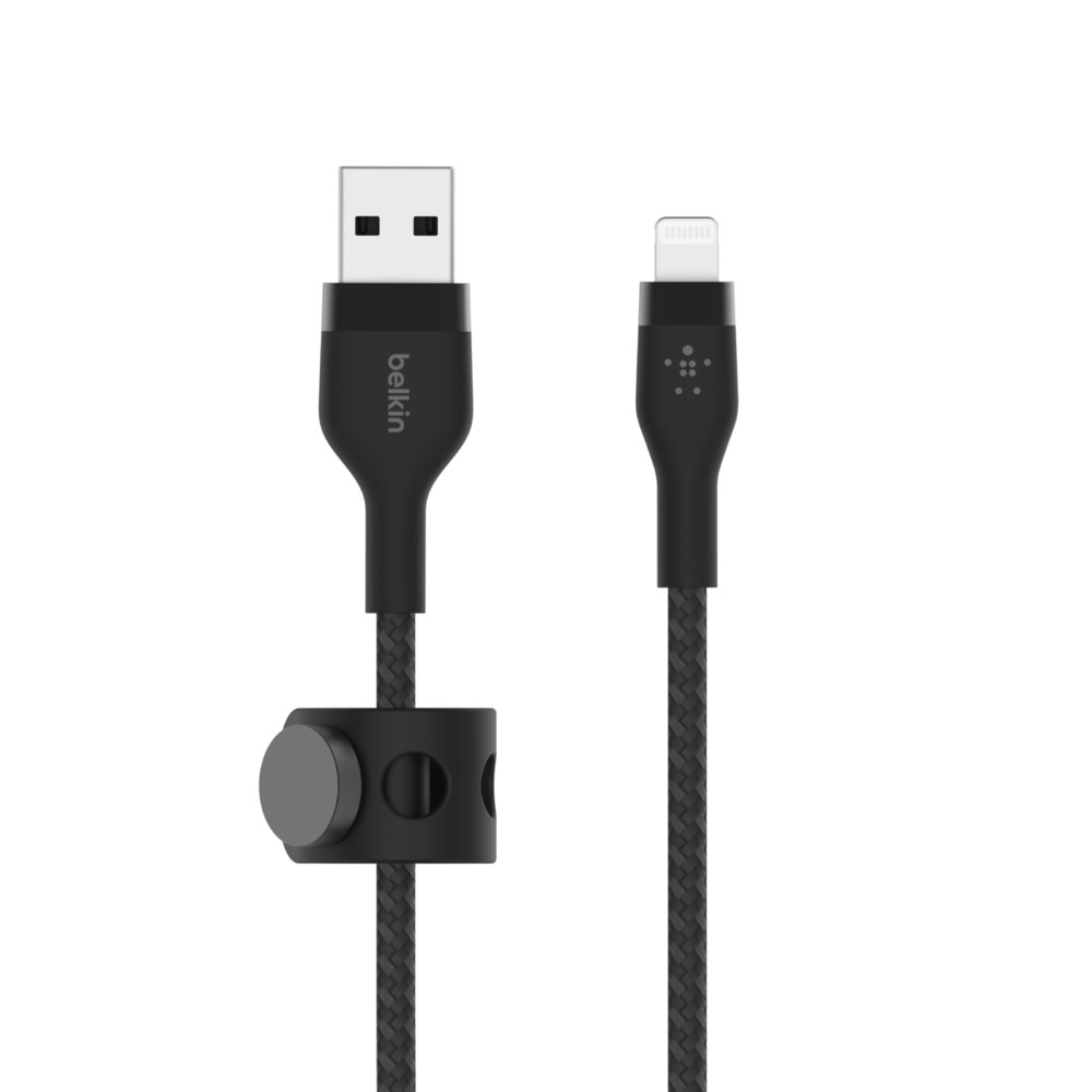 Belkin BoostCharge Pro Flex Cavo Intrecciato da USB A a Lightning 3 m - Certificato MFi, Compatibile con iPhone e iPad - Nero